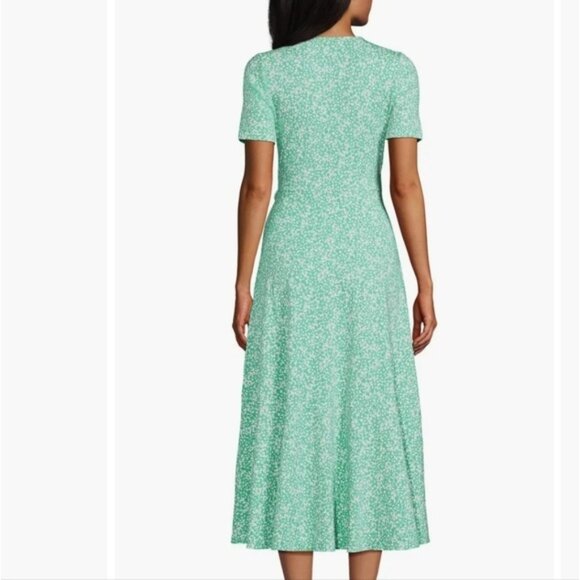 Land's End Cotton Modal Floral Vneck Wrap Midi Dress Size XLP - Picture 2 of 11